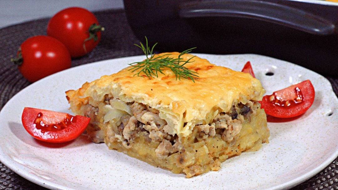 Постная запеканка с картошкой и грибами