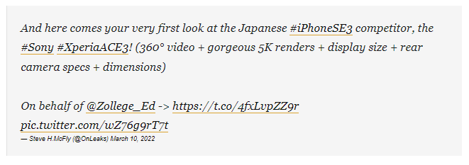 Характеристики устройства, включая размер дисплея, размеры, характеристики камеры и даже возможную цену и дату выпуска.