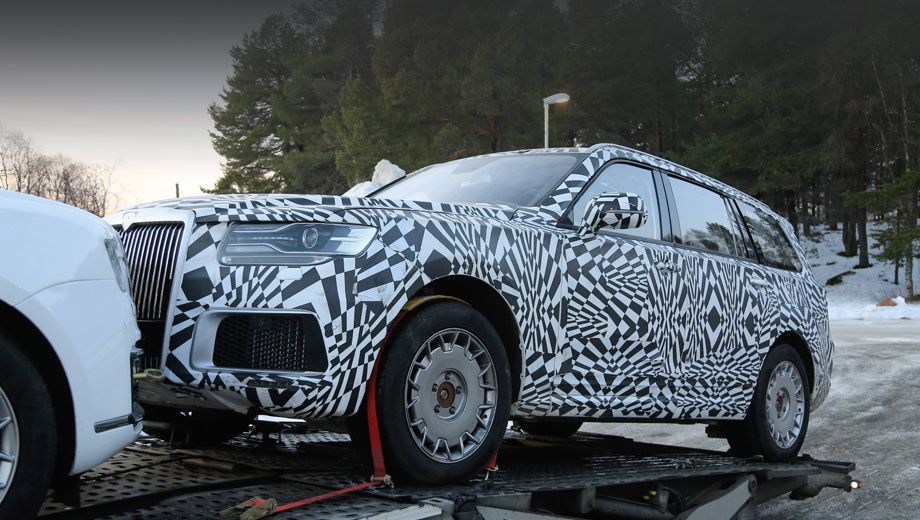 Фотография нового внедорожника Aurus, на тестовом полигоне. 