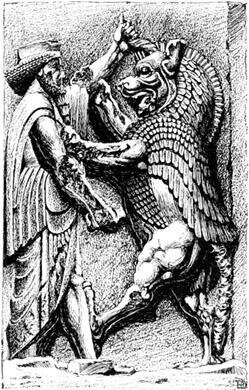 Борьба добра и зла. Барельеф в Персеполе. Взято из открытого источника 