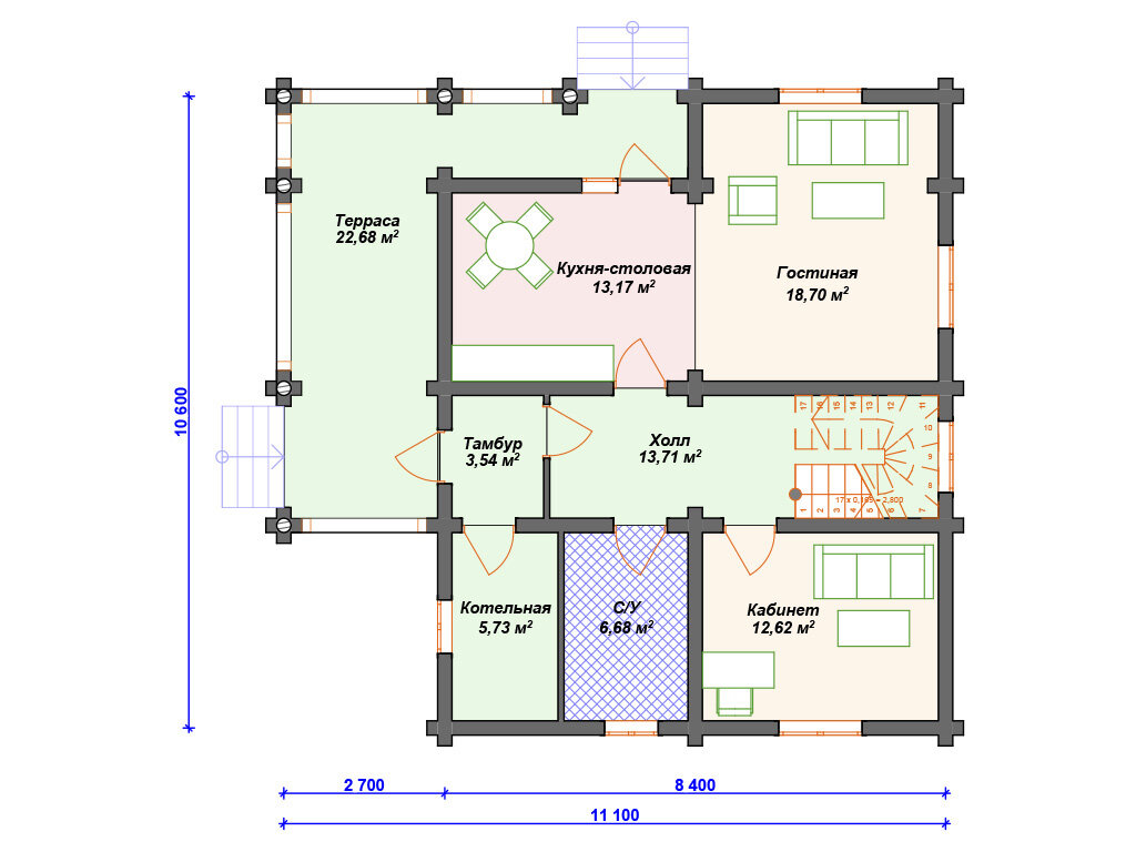 Проект деревянного дома 170 м2 | Arplans.ru - проекты домов | Дзен