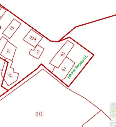 Место где должен располагаться участок Петрова с кн 60:04:0082701:60