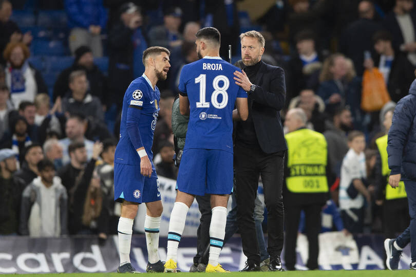     Жоржиньо, Армандо Бройя и Грэм Поттер. Фото: Global Look Press/www.imago-images.de.