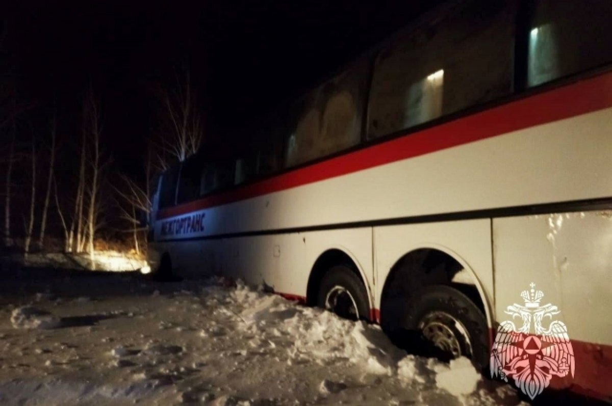    На Алтае автобус съехал в кювет, 15 человек эвакуировали