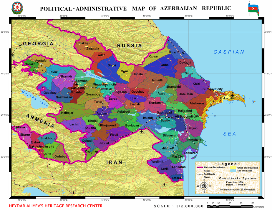 Административная карта азербайджана