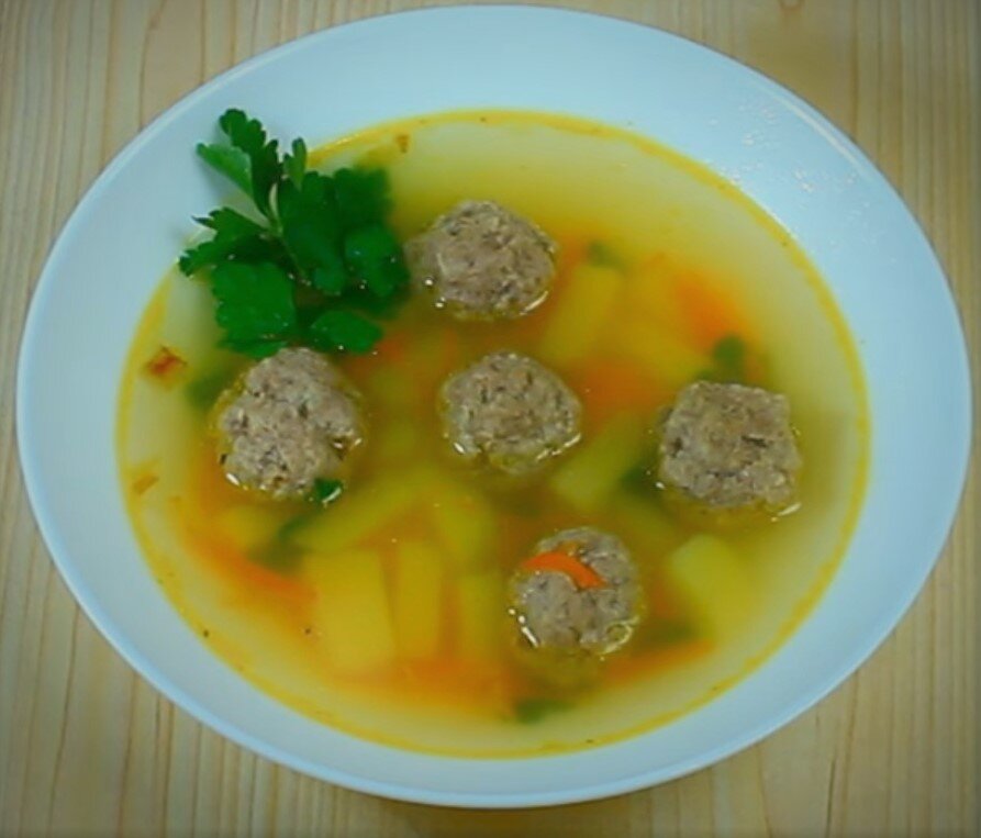 суп с куриными фрикадельками калорийность
