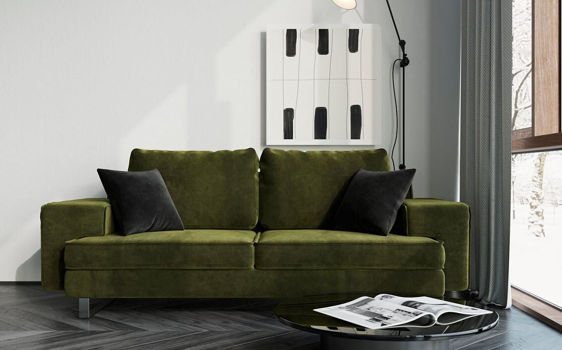 Прямой диван COOPER 14 зеленого цвета