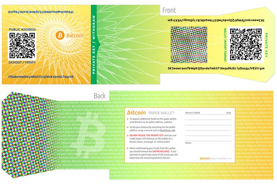 Бумажный кошелек или bitcoin paper wallet
