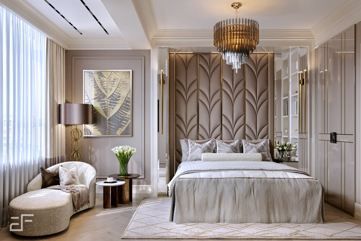 Дизайн интерьера спальни в пастельных тонах