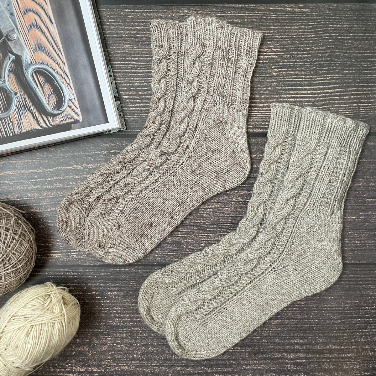 Носки из 6-ниточной пряжи по моему описанию Novel socks