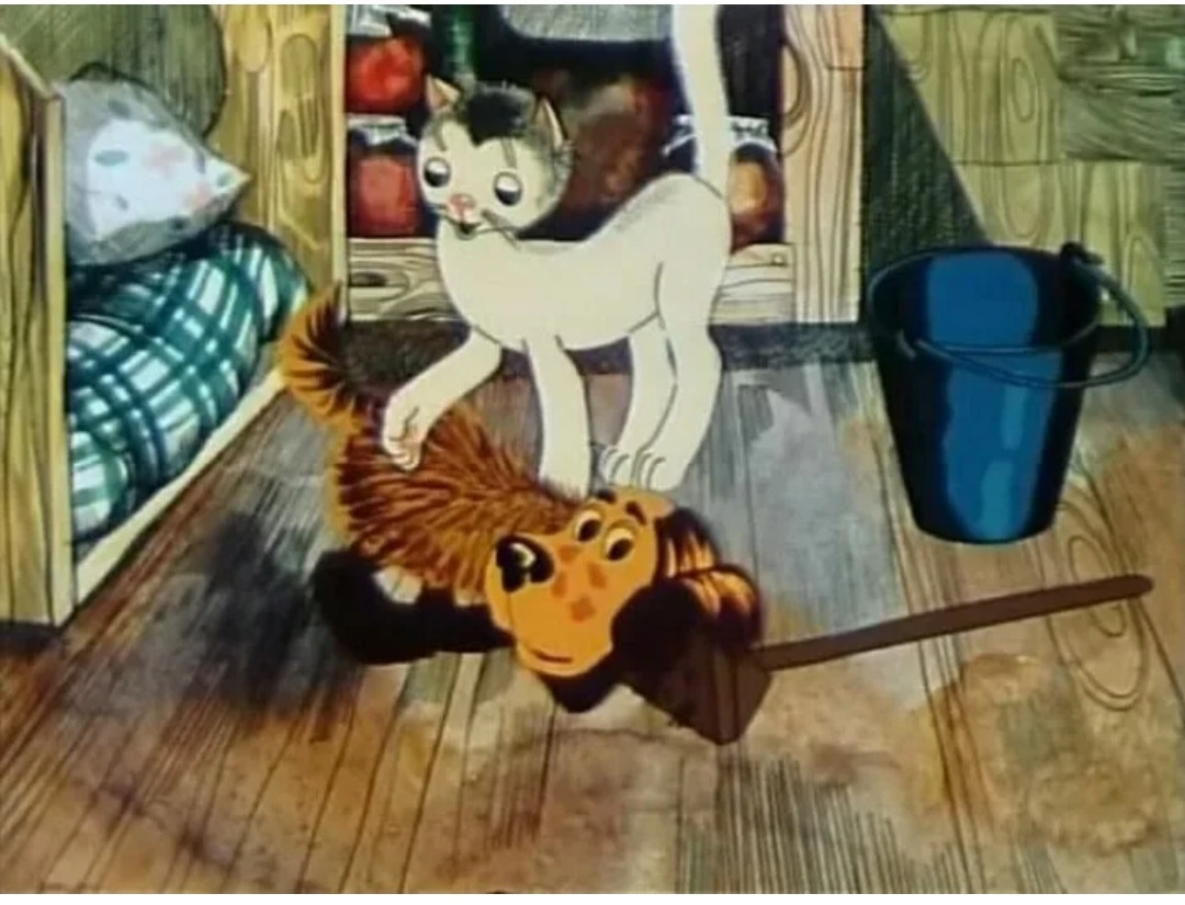 Кадр из фильма "Как кошечка и собачка мыли пол" взят для иллюстрации из Яндекс Картинки.  