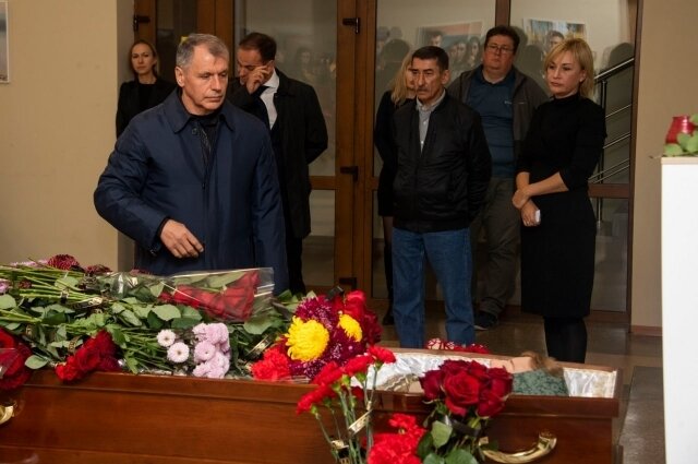   Глава Госсовета РК Владимир Константинов на прощании. Фото:  РИА Новости/ Дмитрий Макеев
