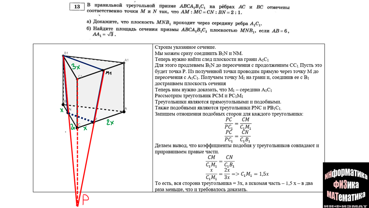 ЕГЭ математика профильный уровень 2023. Ященко. 36 вариантов. Вариант 13.  Разбор. | In ФИЗМАТ | Дзен