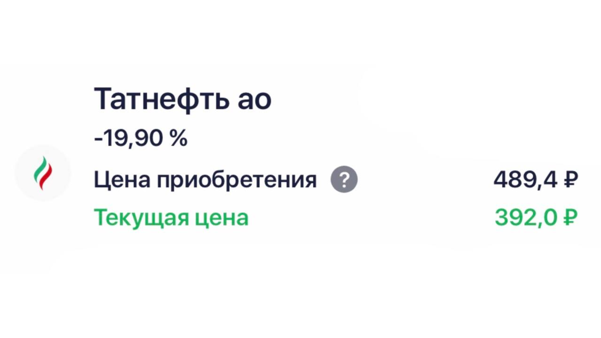 Акции Татнефть в моем портфеле