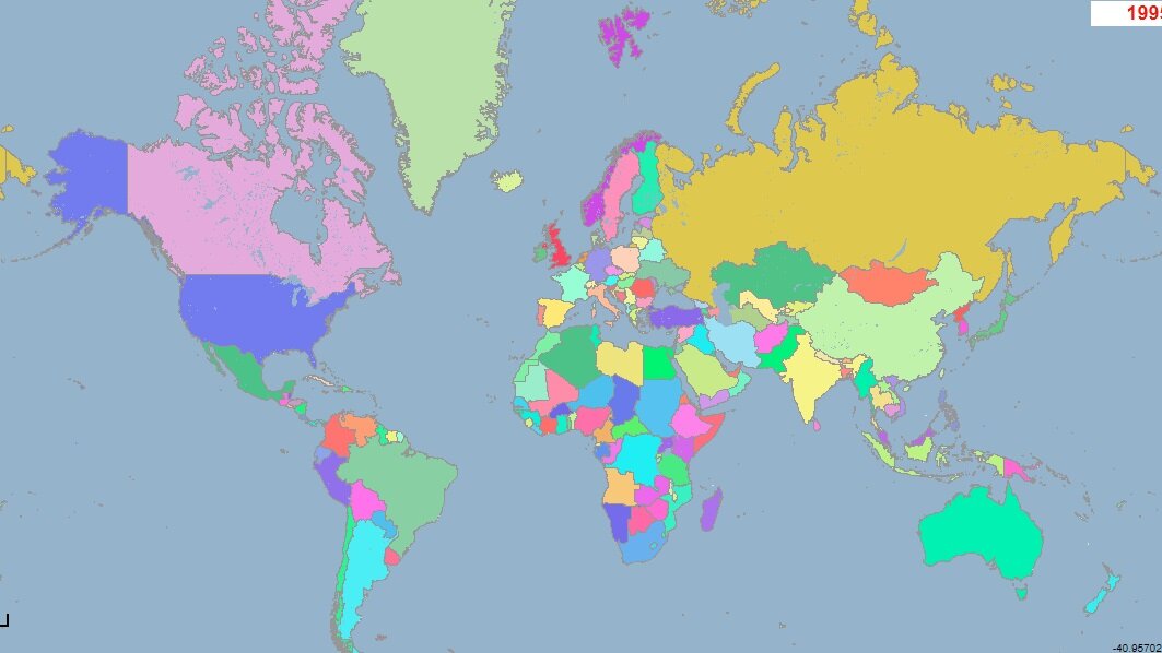 Карта мира в 1995 году