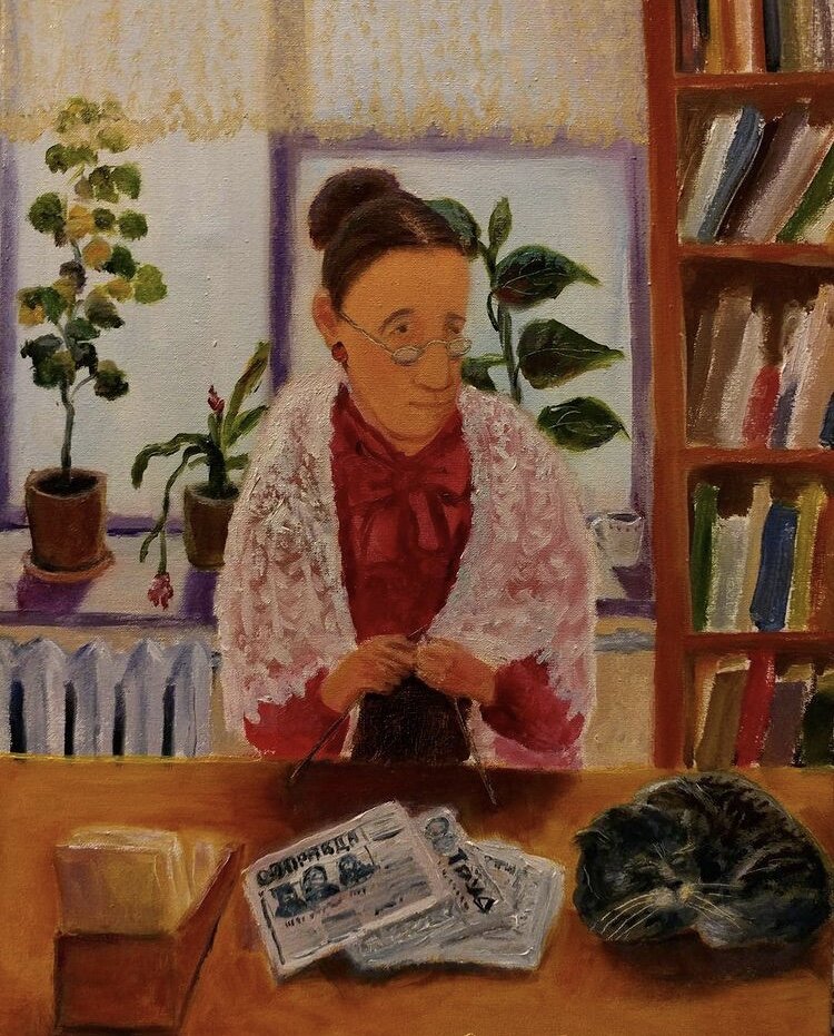 На фото: картина Ирины Бабиченко "Библиотекарь", https://www.instagram.com/babichenko.i (с разрешения автора)