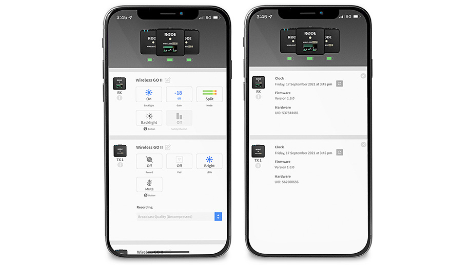 Приложение RØDE Central Mobile