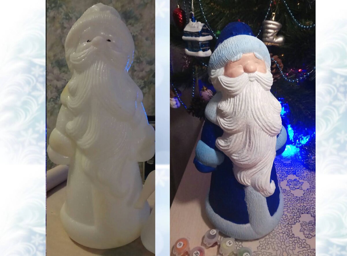 В процессе работы - Дед Мороз еще только обновил шубку, шапку и бороду, но не успел "прозреть" 