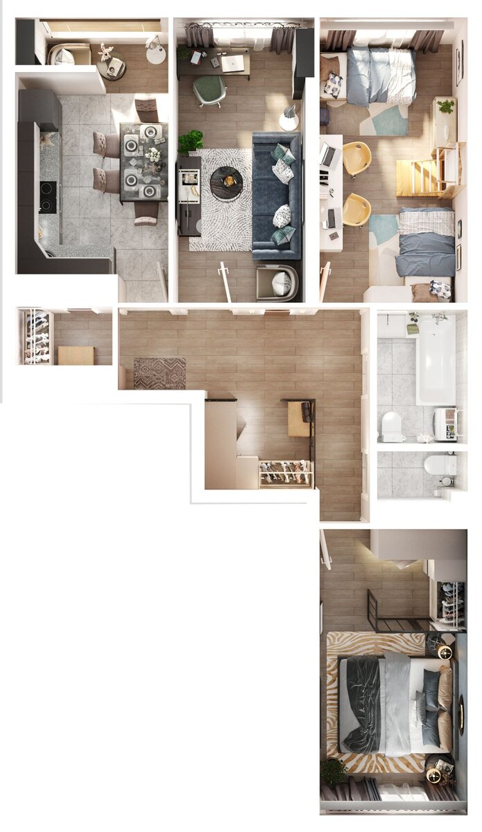 3-комнатная квартира в ЖК «Палитра»