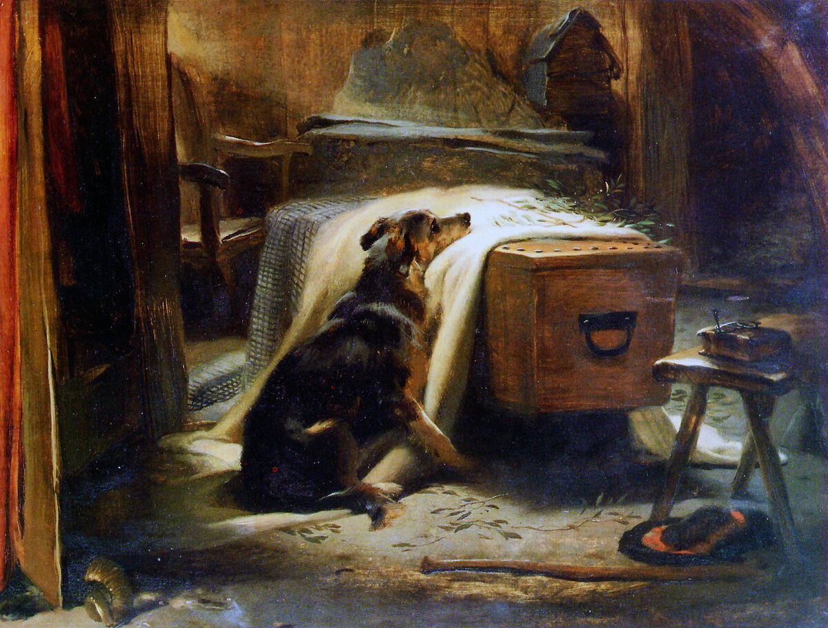 Эдвин Ландсир. Главный плакальщик старого пастуха. 1837. холст, масло. Музей Виктории и Альберта, Лондон