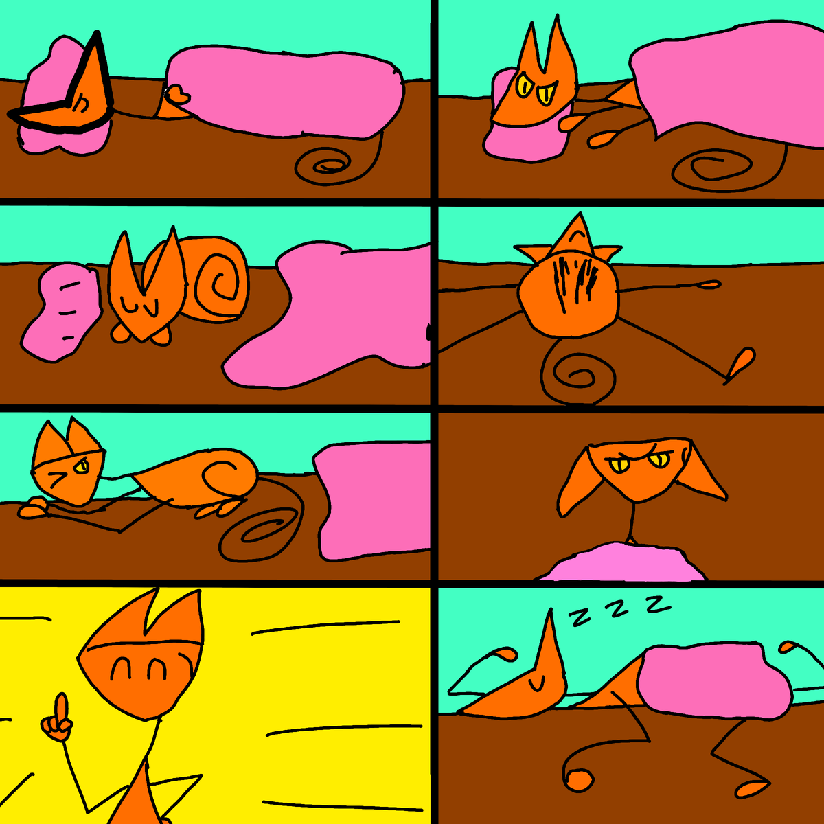 Находить удобную позу и холодное место на подушке очень приятно!