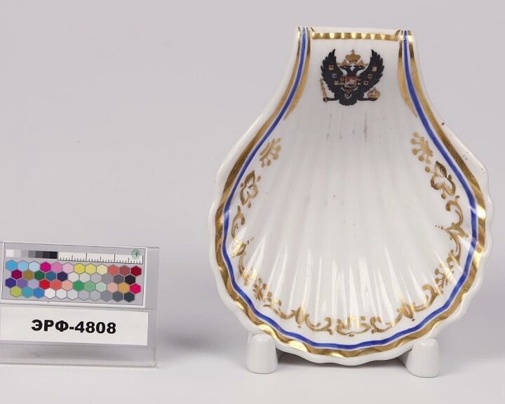 Розетка (икорница). Дополнение к сервизу с Российским гербом,  ИФЗ 1838 год, "Государственный Эрмитаж", https://goskatalog.ru/
