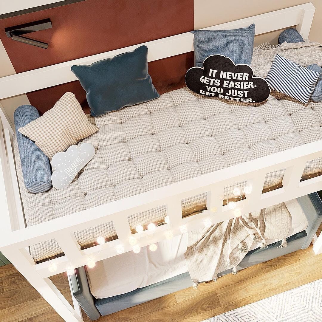 Детская кровать и чердак с мягким сиденьем фото 2