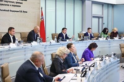    Совещание губернатора Московской области Андрея Воробьева с руководящим составом правительства Московской области и главами городских округов © Антон Чернов, «Подмосковье Сегодня»