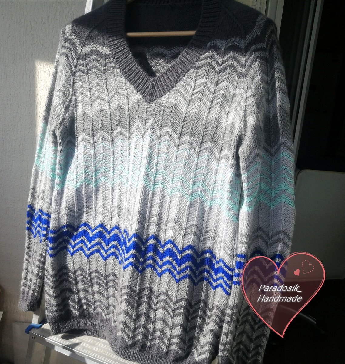 Пуловер зигзагами. Автор Paradosik_Handmade