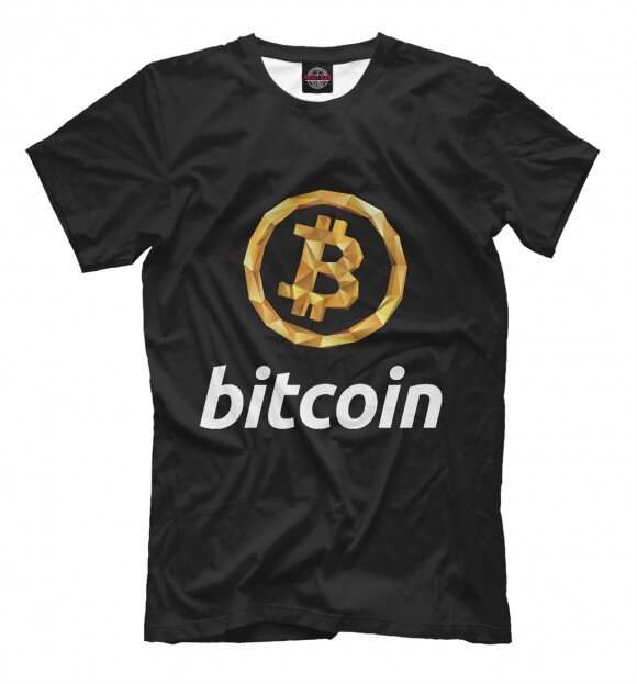 футболку "bitcoin на чёрном фоне"