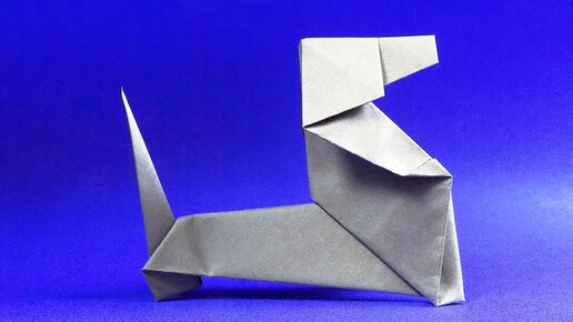 Как сделать собаку из бумаги. Оригами #собака Origami dog