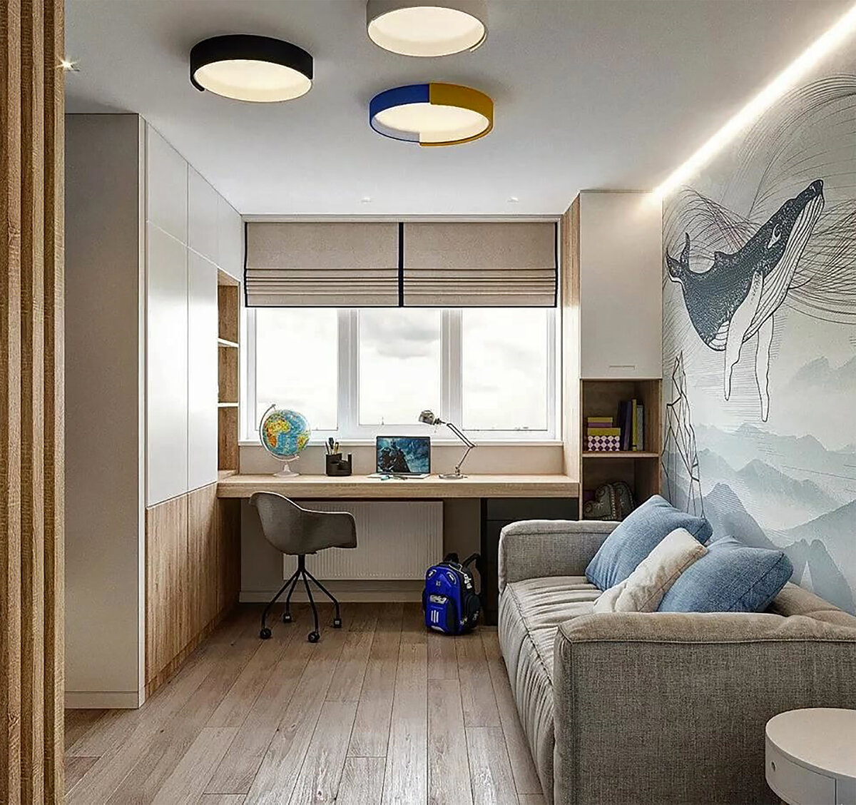 Интересная и функциональная детская для школьника.