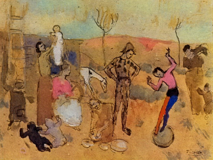 П. Пикассо. "Семья акробатов"