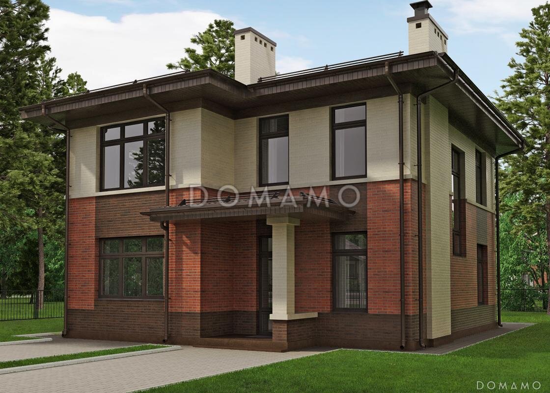 Двухэтажный кирпичный дом – проект D1948 на сайте domamo.ru