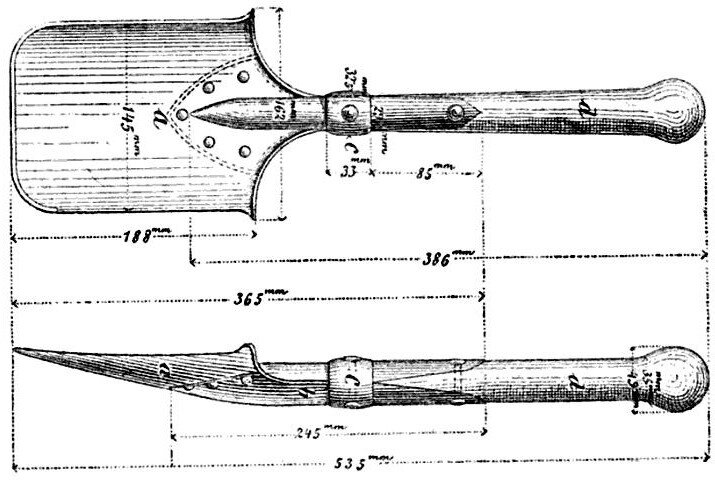 Лопаты Линемана прижились в Европе. Германская модель М1874.