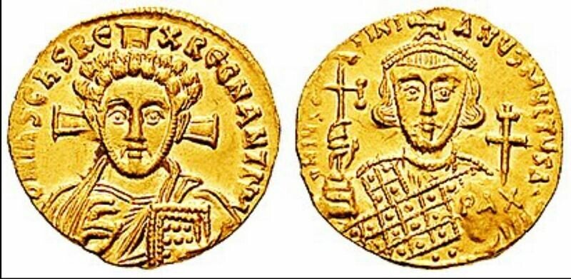 
Солид Юстиниана II. Источник фото: ru.wikipedia.org