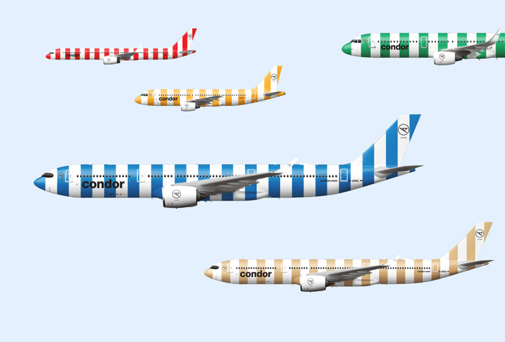 Новая "полосатая" окраска самолетов авиакомпании Condor