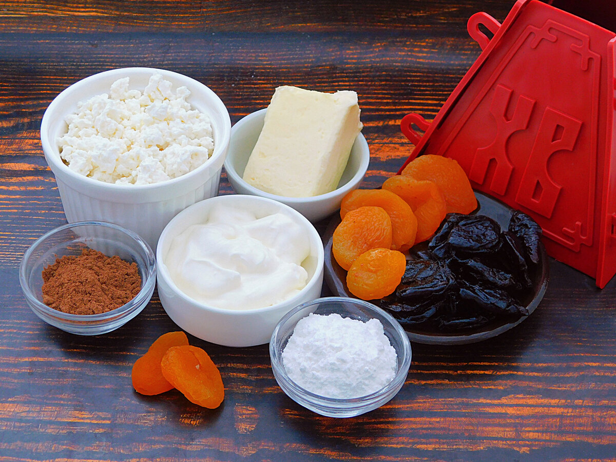 Ингредиенты для приготовления мраморной пасхи