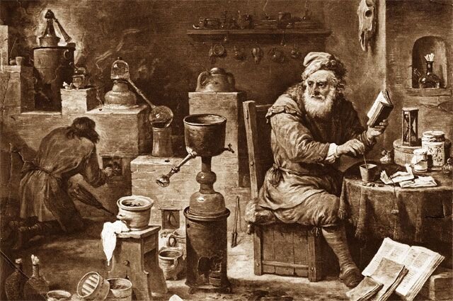 Картина «Алхимик» Давида Тенирса Младшего (1610–1690)