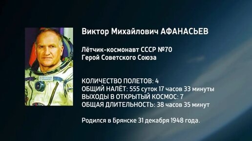 Энциклопедия космонавтов. Виктор Афанасьев