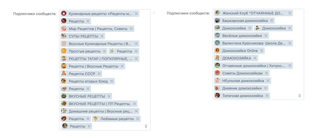 Отдельно настраивайте на каждую категорию сегмента. Не забывайте про фильтр аудитории по ГЕО / Региону и возрасту, для более точного попадания. 