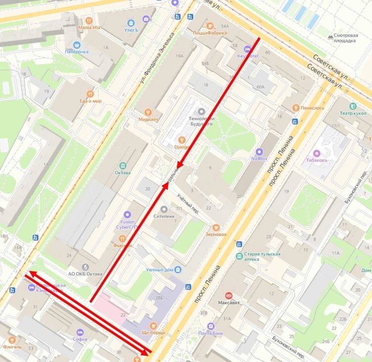 Карта движения транспорта в туле
