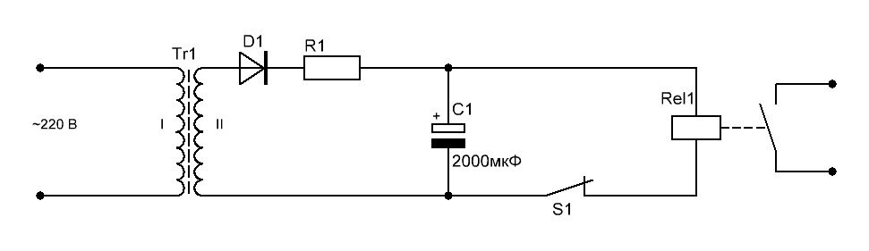 Схема управления нагрузкой одной кнопкой
