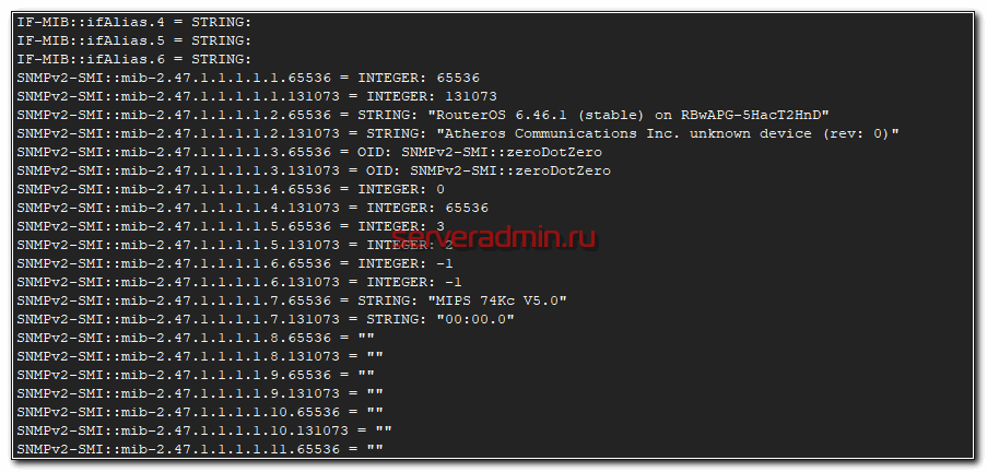 Подключаемся к микротику по snmp.