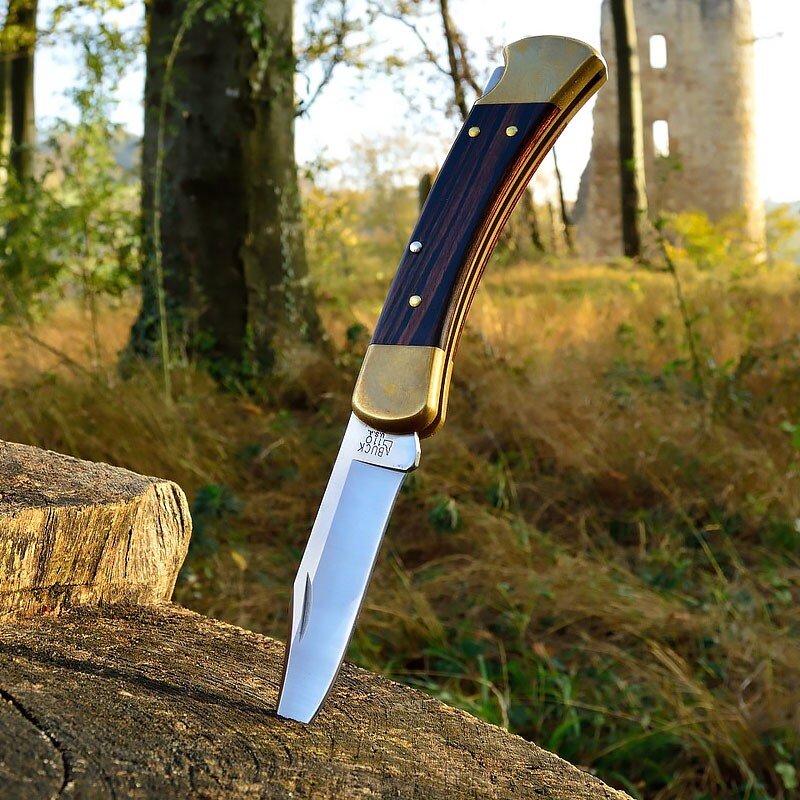 Складной нож Buck Folding Hunter Rosewood 0110BRS, сталь 420HC, рукоять дерево
