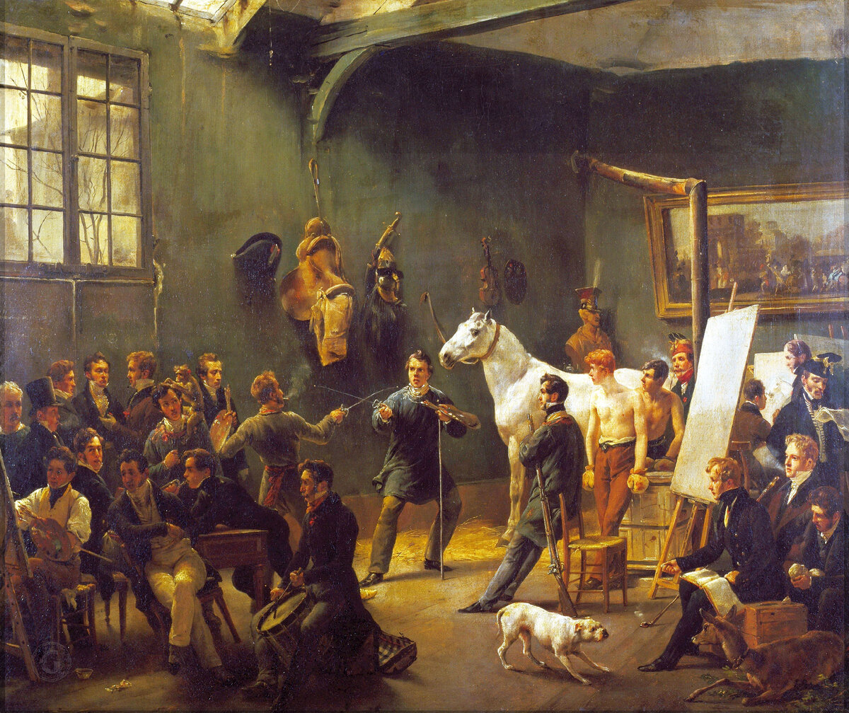 Мастерская художника. Художник Орас Верне, 1822 г