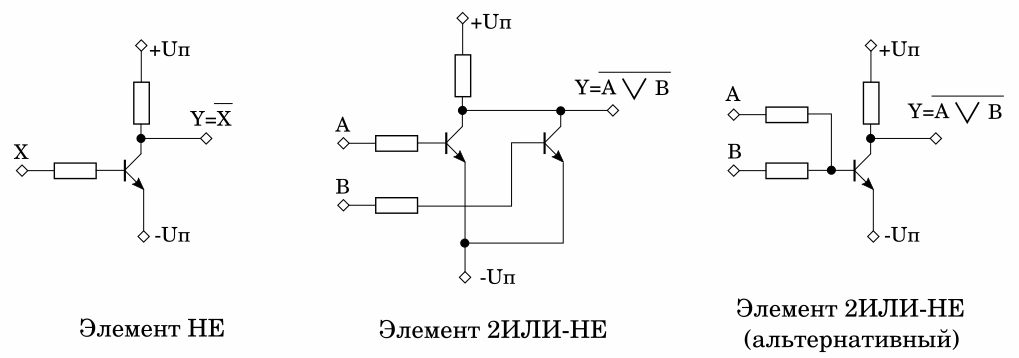 Базовые схемы построения логических элементов РТЛ. Иллюстрация моя