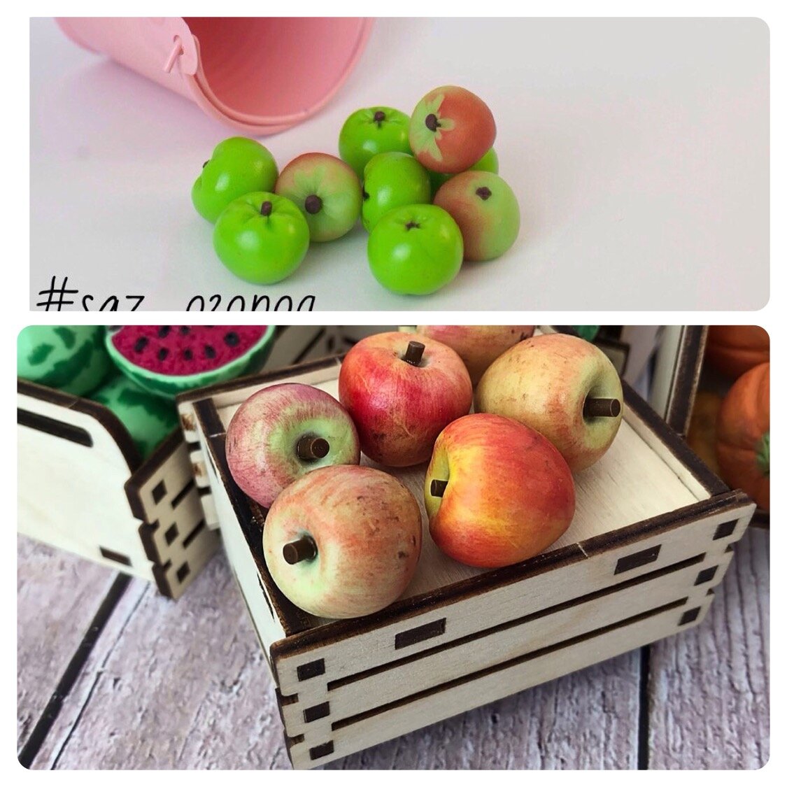 Яблоки из полимерной глины