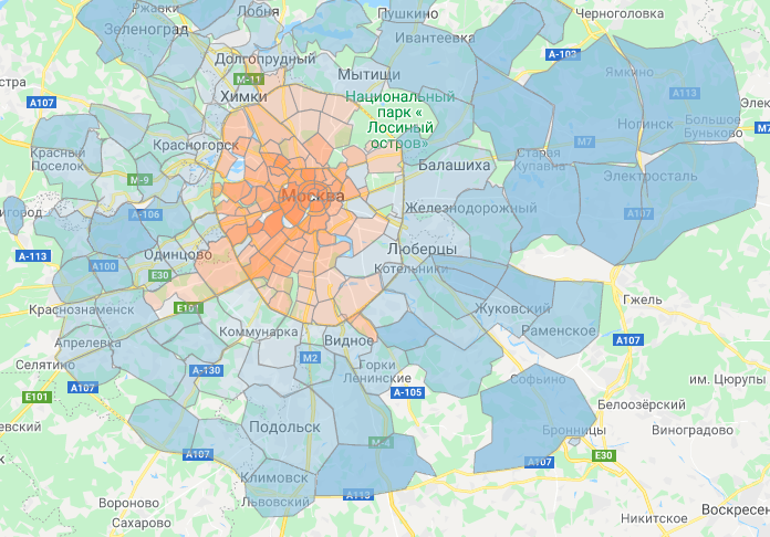 Аналитика районов Москвы по стоимости метра от Realiste