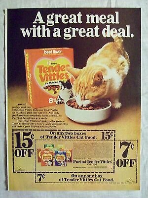 Реклама кошачьего корма в журнале 1977 год 